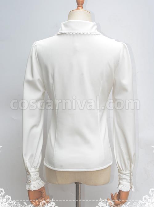 Lace Ruffle Retro Long Sleeve Classic Lolita Shirt coscarnival