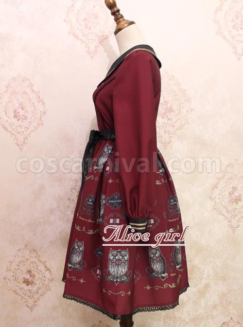 Lapel-Owl-Pattern-Classic-Lolita-Long-Sleeve-Dress-coscarnival-4600