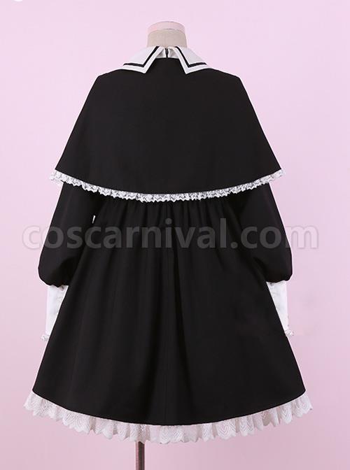 Late autumn Chapel Retro Gothic Lolita Long Sleeves Dress And Shawl coscarnival