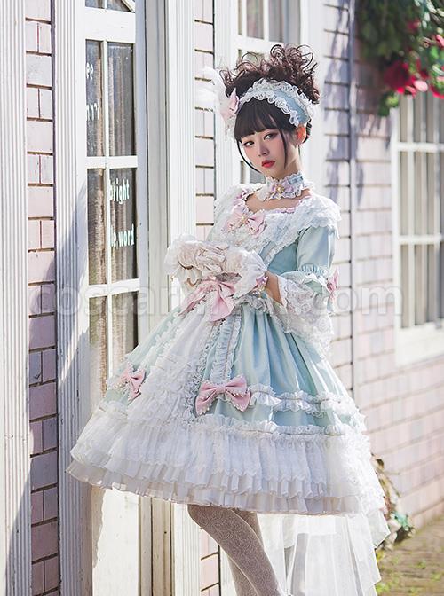Light-Green-Classic-Lolita-Short-Sleeve-Dress-coscarnival-841