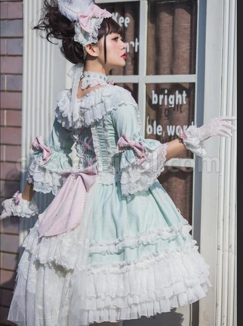 Light-Green-Classic-Lolita-Short-Sleeve-Dress-coscarnival-847