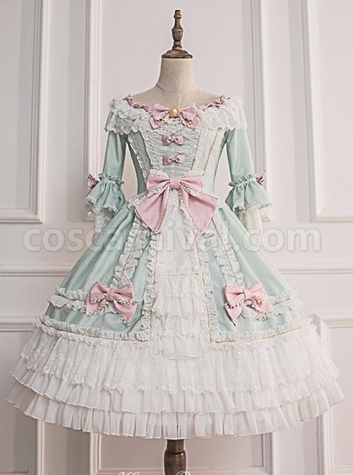 Light-Green-Classic-Lolita-Short-Sleeve-Dress-coscarnival-850