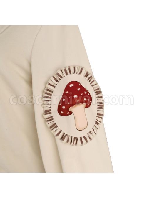 Little Raccoon Series Red Little Mushroom Printing Sweet Lolita Apricot Hoodies coscarnival