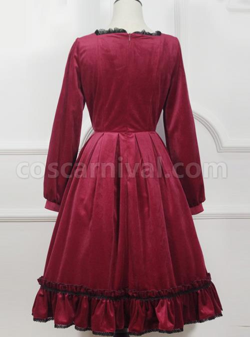 Little Red Riding Hood Series Retro Fairy Style OP Gothic Lolita Long Sleeve Dress coscarnival