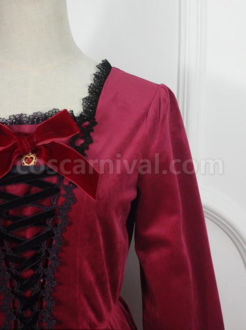 Little Red Riding Hood Series Retro Fairy Style OP Gothic Lolita Long Sleeve Dress coscarnival