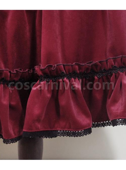 Little Red Riding Hood Series Retro Fairy Style OP Gothic Lolita Long Sleeve Dress coscarnival