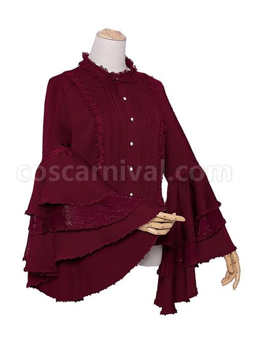 Little Rose Series Elegant Gorgeous Stand Collar Classic Lolita Long Sleeve Shirt coscarnival