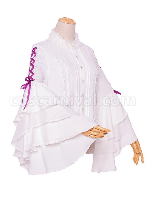 Little Rose Series Elegant Gorgeous Stand Collar Classic Lolita Long Sleeve Shirt coscarnival