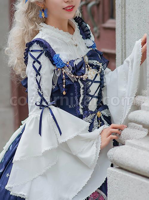 Little Rose Series Elegant Gorgeous Stand Collar Classic Lolita Long Sleeve Shirt coscarnival