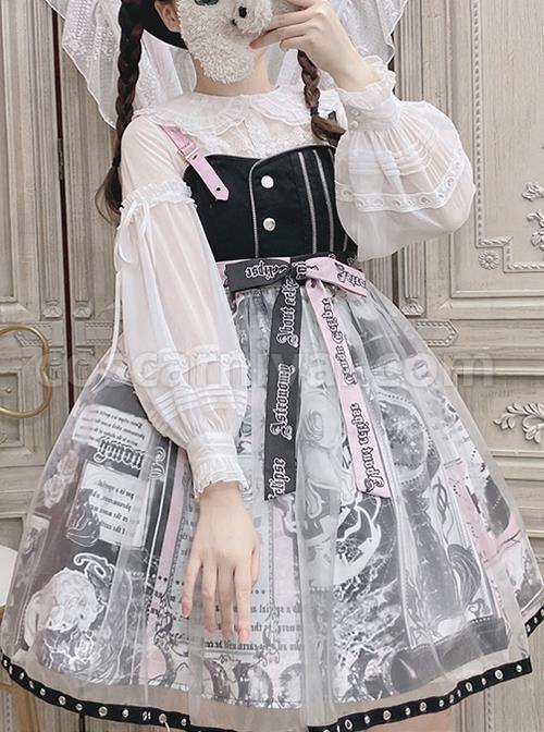 Little Tengu Series Doll Collar White Chiffon Sweet Lolita Long Sleeve Shirt coscarnival