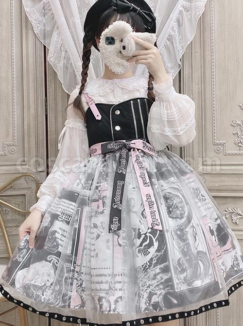 Little Tengu Series Doll Collar White Chiffon Sweet Lolita Long Sleeve Shirt coscarnival