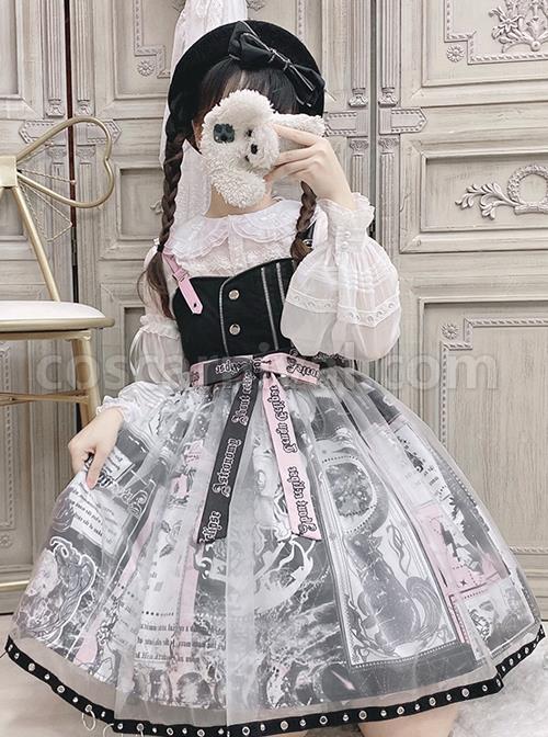 Little Tengu Series Doll Collar White Chiffon Sweet Lolita Long Sleeve Shirt coscarnival
