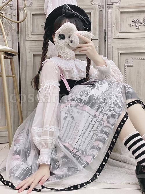 Little Tengu Series Doll Collar White Chiffon Sweet Lolita Long Sleeve Shirt coscarnival