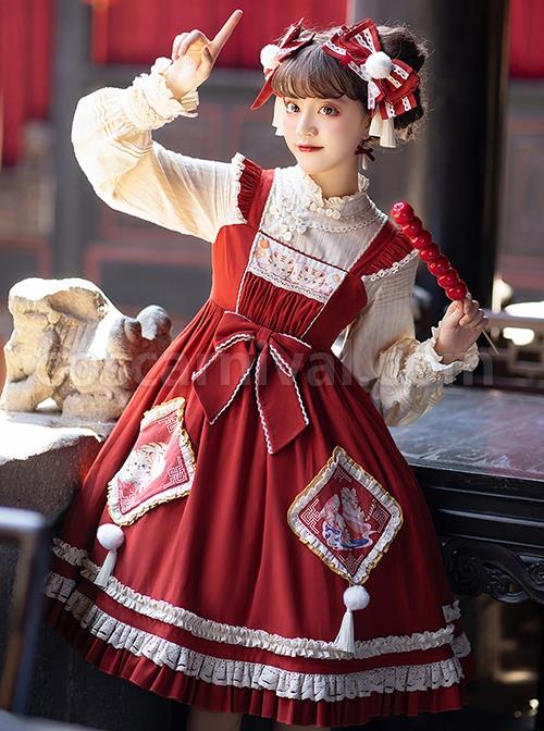 Little-Tiger-Series-Chinese-Style-Stand-Up-Collar-Little-Tiger-Print-Fur-Ball-Tassel-Fake-Two-Piece-Design-Classic-Lolita-Long-Sleeved-Dress-coscarnival-2581
