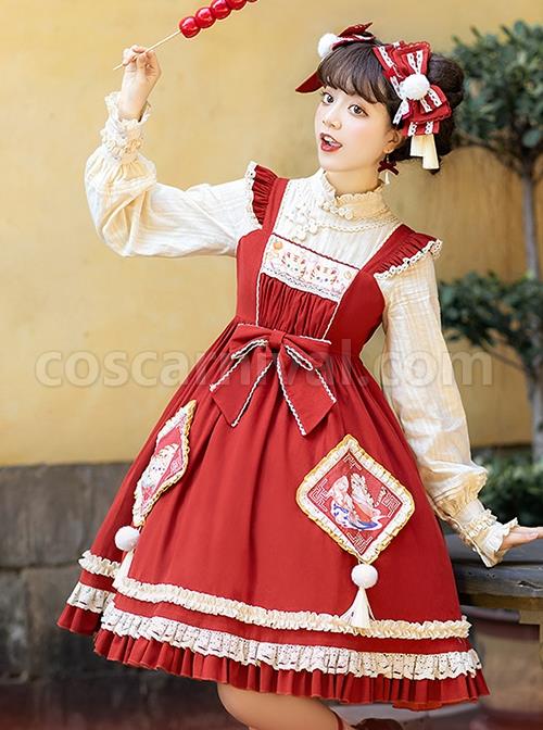 Little-Tiger-Series-Chinese-Style-Stand-Up-Collar-Little-Tiger-Print-Fur-Ball-Tassel-Fake-Two-Piece-Design-Classic-Lolita-Long-Sleeved-Dress-coscarnival-2584