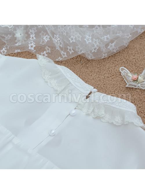 Little Wish Series Spring Sweet White Long Sleeve  Hollow Love Princess Loose Thin Sweet Lolita Shirts Blouses coscarnival
