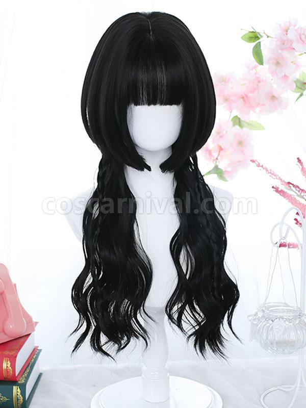 Black Lolita Wigs Long Heat-resistant Fiber Lolita Accessories 