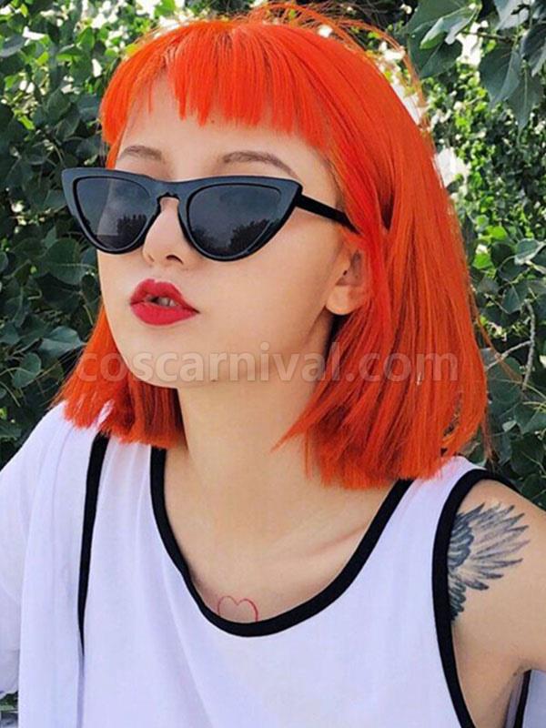 Short Lolita Wigs Heat Resistant Fiber Oragnge Red Lolita Hair Wigs 