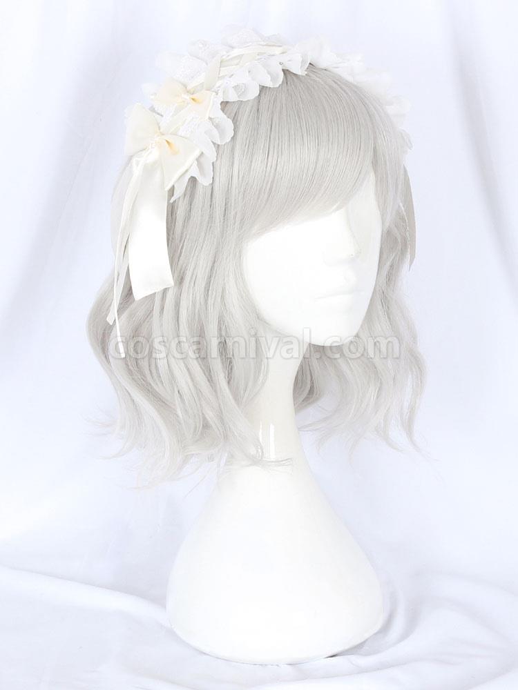 スウィート ロリータ ウィッグ ライトグレー ファイバー フリンジ ロリータ アクセサリー cocarnival