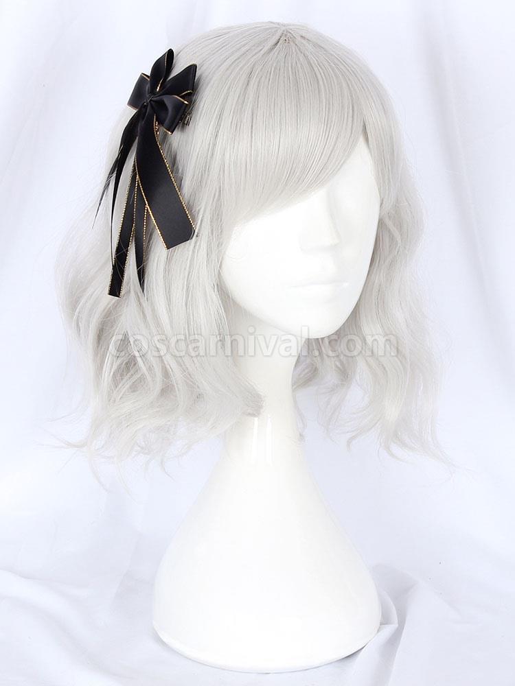 スウィート ロリータ ウィッグ ライトグレー ファイバー フリンジ ロリータ アクセサリー cocarnival