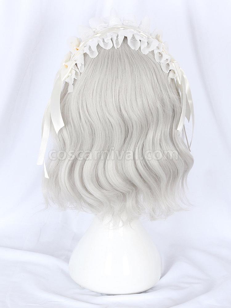 スウィート ロリータ ウィッグ ライトグレー ファイバー フリンジ ロリータ アクセサリー cocarnival
