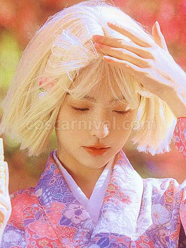 原宿ファッション ロリータ ウィッグ ライト ゴールド ショート 耐熱繊維 ロリータ アクセサリー cocarnival