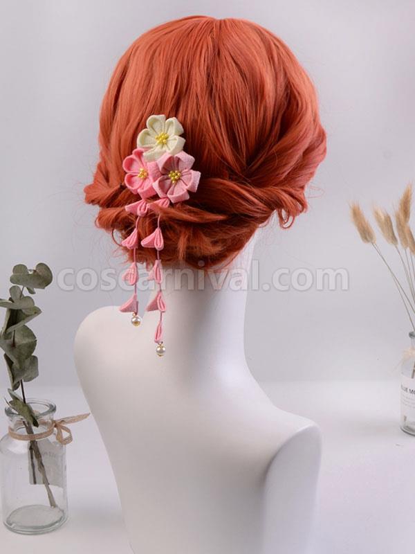 甘いロリータ ウィッグ オレンジ ショート 耐熱ファイバー ロリータ アクセサリー coscarnival