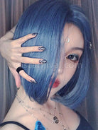 Sweet Lolita Wigs Deep Blue Bob Short Heat Resistant Fiber Lolita Hair Wigs 