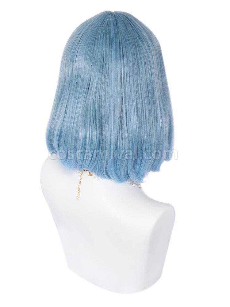 甘いロリータ ウィッグ 30 cm-35 cm 耐熱ファイバー ブルー グリーン ロリータ アクセサリー coscarnival