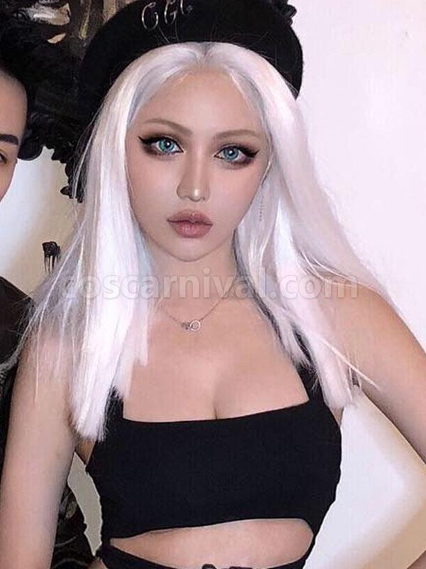 長いロリータ ウィッグ耐熱繊維白ロリータ ヘア ウィッグ cocarnival