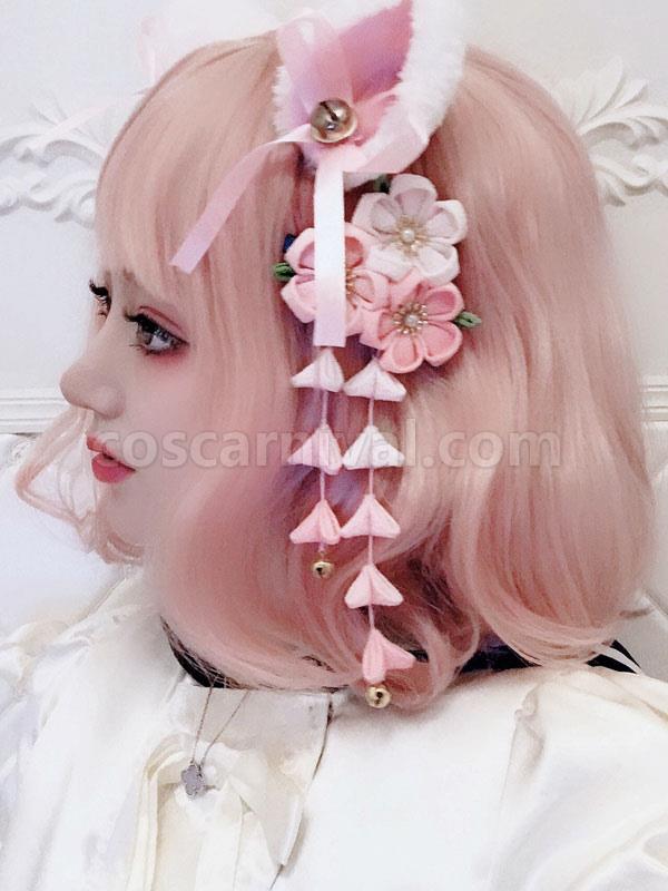 甘いロリータ ウィッグ ソフト ピンク ショート 乱れたロリータ ヘア ウィッグ cocarnival