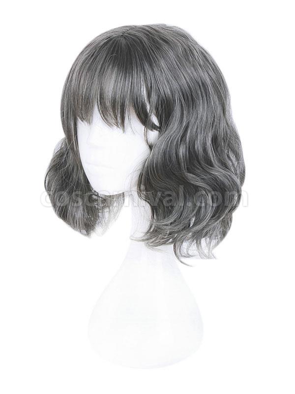 原宿ロリータ ウィッグ ウィスピー フリンジ フェザー カール ディープ グレー ロリータ ウィッグ cocarnival