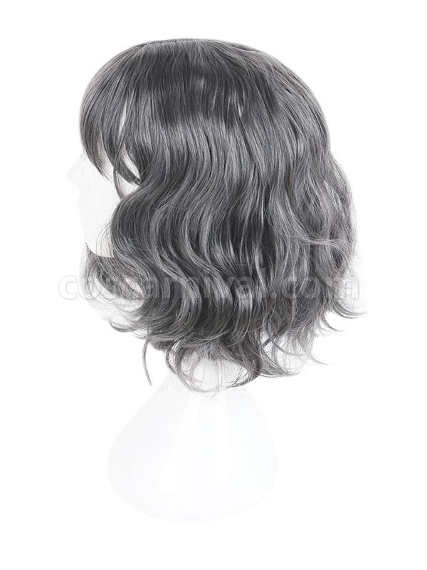原宿ロリータ ウィッグ ウィスピー フリンジ フェザー カール ディープ グレー ロリータ ウィッグ cocarnival