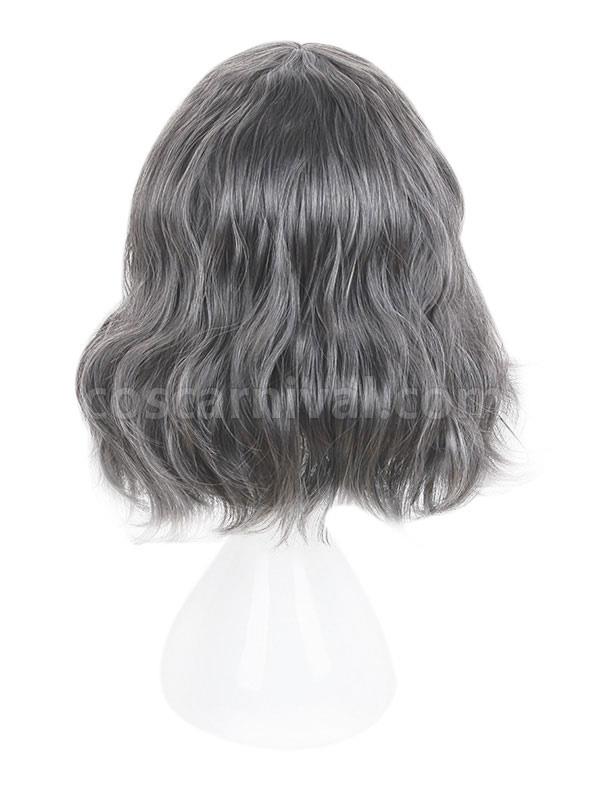 原宿ロリータ ウィッグ ウィスピー フリンジ フェザー カール ディープ グレー ロリータ ウィッグ cocarnival