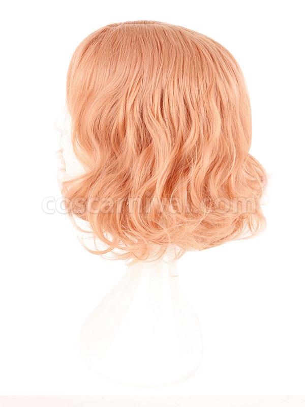 原宿ロリータ ウィッグ レイジー カール ブラント バング オレンジ ショート ウィッグ cocarnival