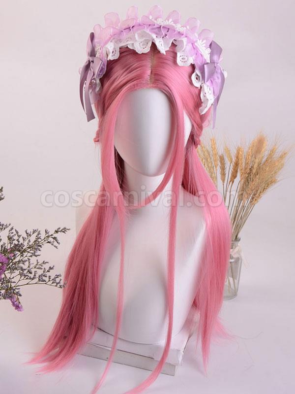 甘ロリータウィッグ ロング 耐熱ファイバー ピンク ロリータ アクセサリー coscarnival