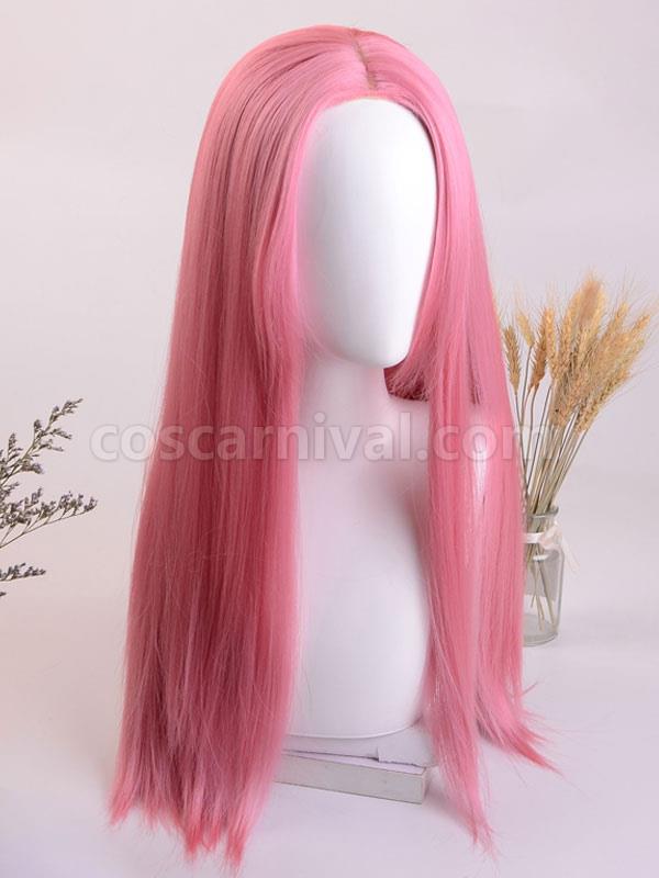 甘ロリータウィッグ ロング 耐熱ファイバー ピンク ロリータ アクセサリー coscarnival