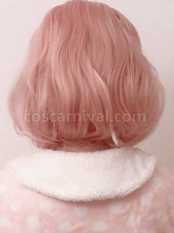 甘いロリータ ウィッグ ソフト ピンク ショート 乱れたロリータ ヘア ウィッグ cocarnival