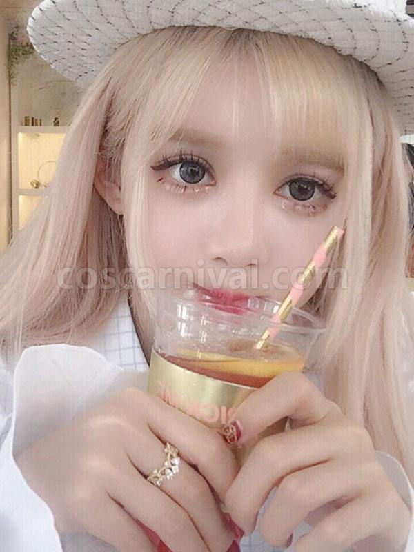 甘いロリータ ウィッグ ロング耐熱ファイバー ブロンド ロリータ ヘア ウィッグ cocarnival