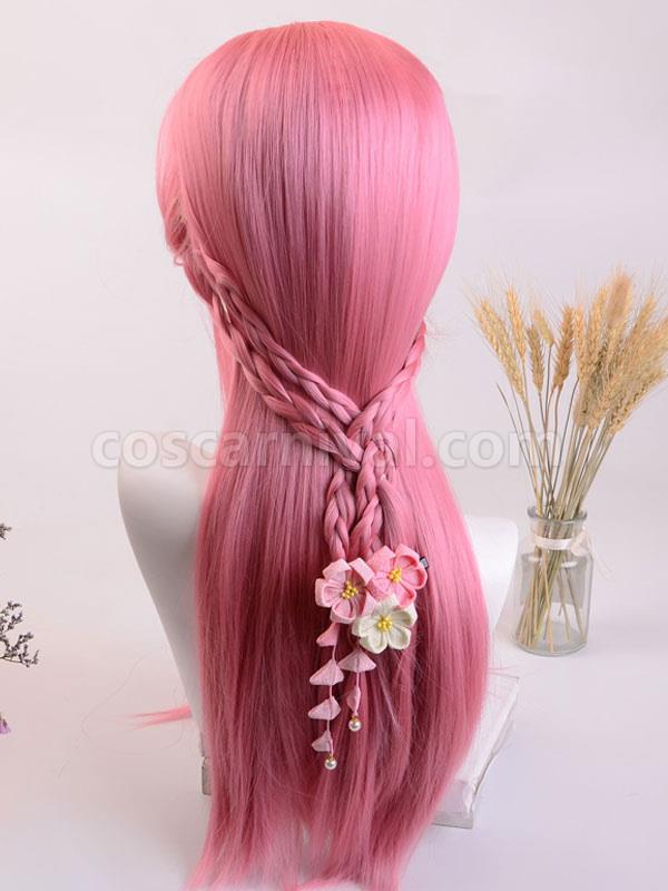 甘ロリータウィッグ ロング 耐熱ファイバー ピンク ロリータ アクセサリー coscarnival