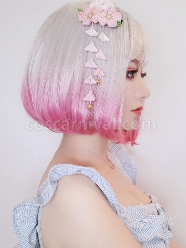 ROCOCO スタイル ロリータ ウィッグ ショート 耐熱ファイバー ホワイト ロリータ アクセサリー cocarnival