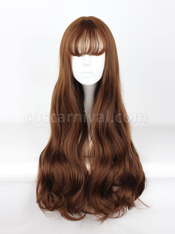 スウィートロリータ ウィッグ ロング カーリー グレー 合成ロリータ ウィッグ バング cocarnival