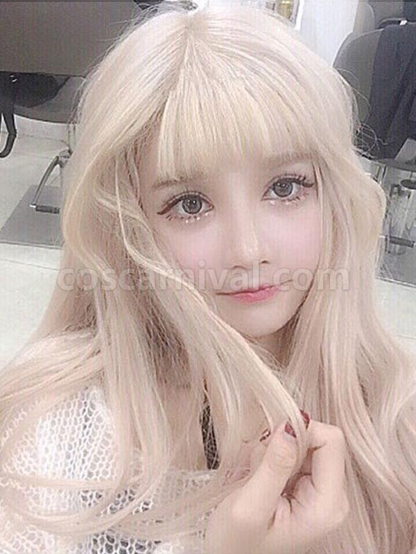 甘いロリータ ウィッグ ロング耐熱ファイバー ブロンド ロリータ ヘア ウィッグ cocarnival