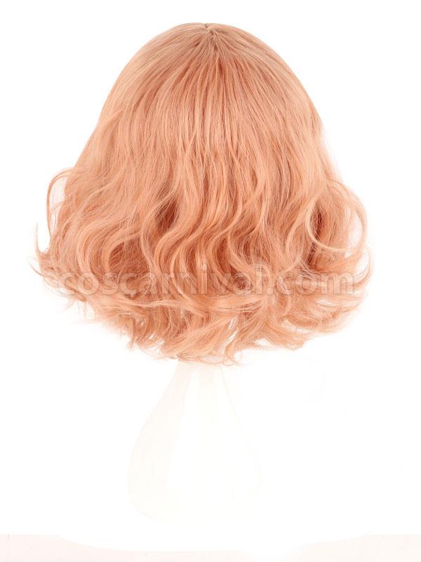 原宿ロリータ ウィッグ レイジー カール ブラント バング オレンジ ショート ウィッグ cocarnival