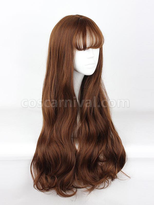 スウィートロリータ ウィッグ ロング カーリー グレー 合成ロリータ ウィッグ バング cocarnival