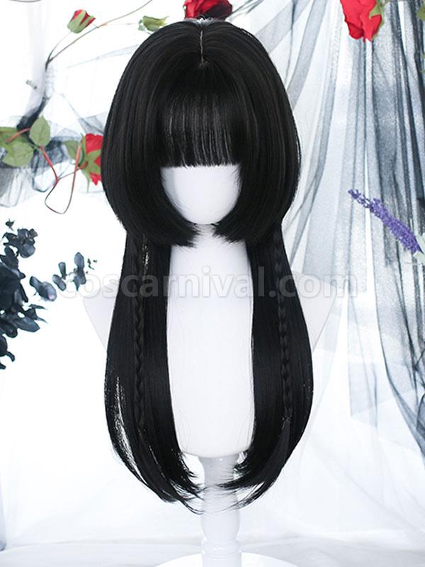 Black Lolita Wig Long Heat-resistant Fiber Lolita Accessories 