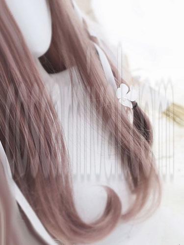 甘いロリータ ウィッグ タン ロング ストレート ブラント前髪カール両端で letitia 人工毛ウィッグ coscarnival