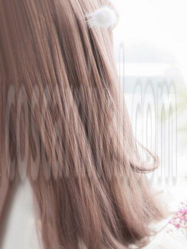 甘いロリータ ウィッグ タン ロング ストレート ブラント前髪カール両端で letitia 人工毛ウィッグ coscarnival