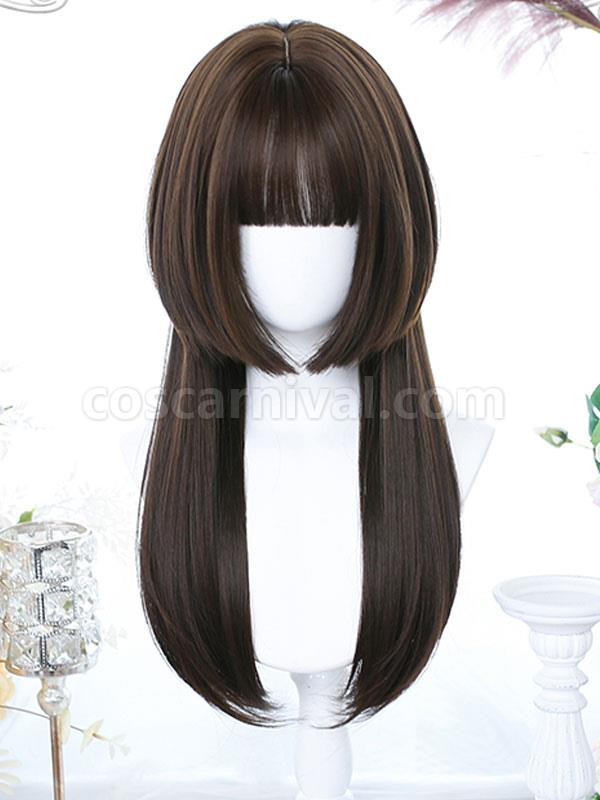 黒ロリータ ウィッグ ロング 耐熱ファイバー ロリータ アクセサリー cocarnival