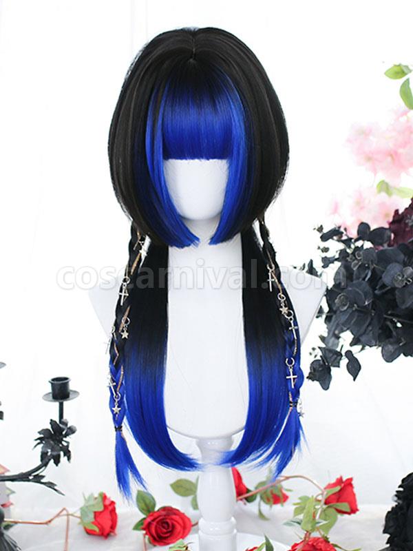 Black Lolita Wigs Long Heat-resistant Fiber Lolita Accessories 